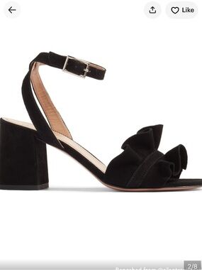 LEWIT ITALY LUCIANA RUFFLE SUEDE HEELS